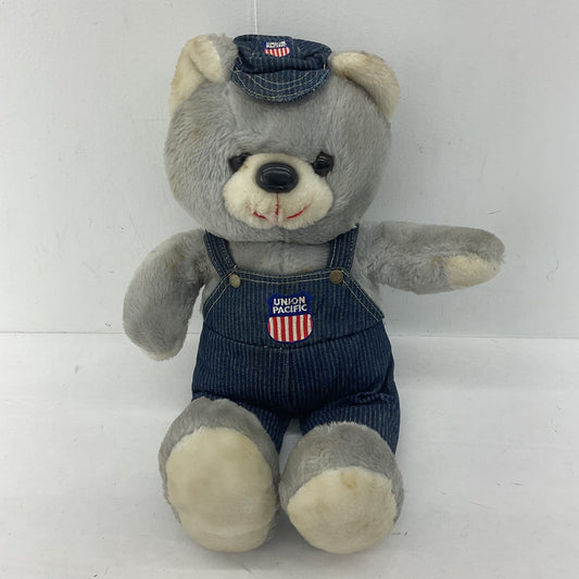 Union Pacific Railroad Train Teddy Bear Gray Stuffed Animal Plush - Warehouse Toys