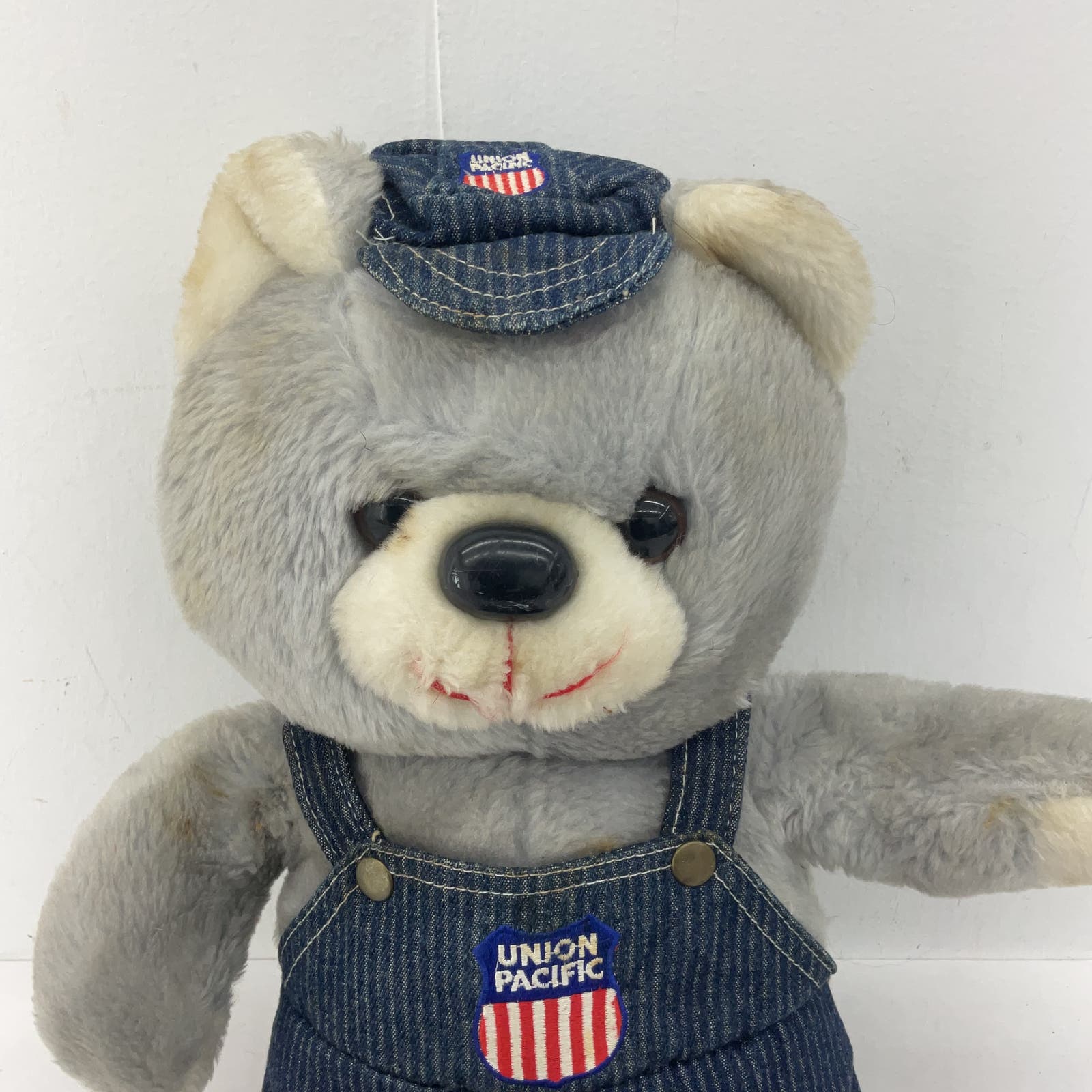 Union Pacific Railroad Train Teddy Bear Gray Stuffed Animal Plush - Warehouse Toys