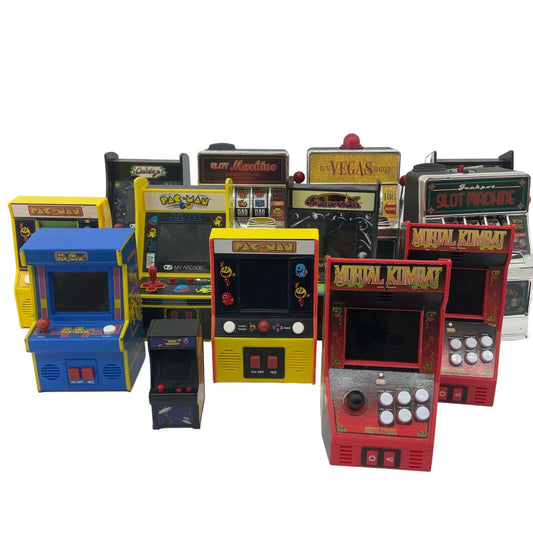 UNTESTED LOT Mini Arcade Cabinets Slot Handheld Video Games Mortal Kombat 10 lbs - Warehouse Toys