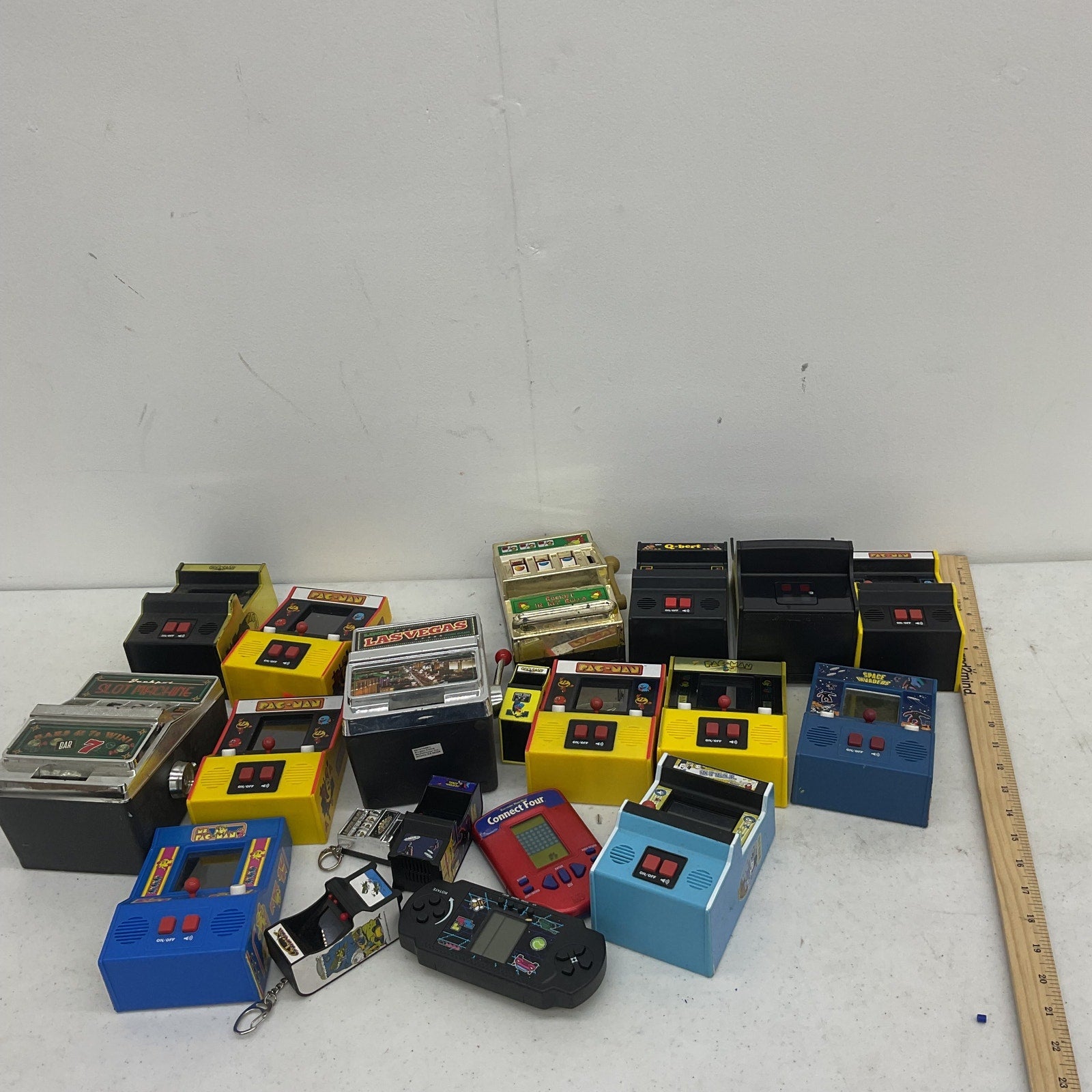 UNTESTED LOT Mini Arcade Cabinets Slot Handheld Video Games Tetris Pacman 11 lbs - Warehouse Toys