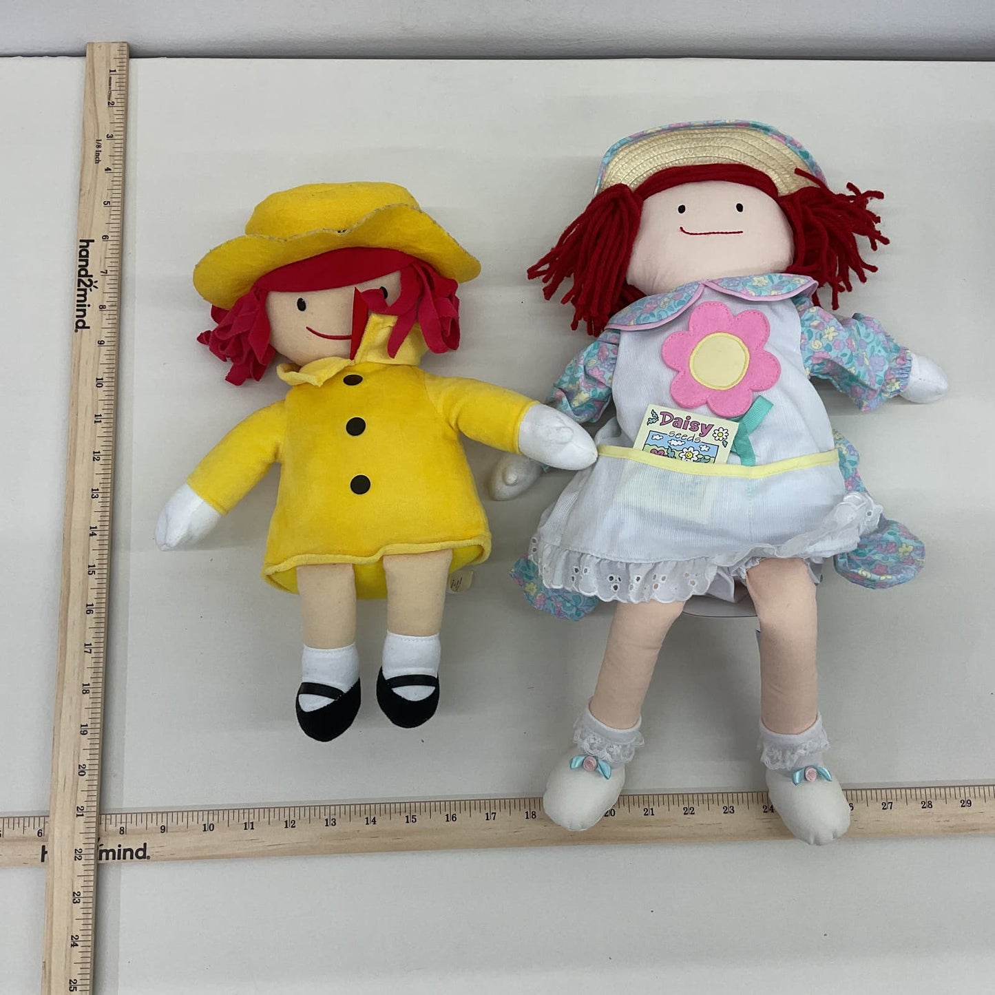 Used CUTE LOT 2 Madeleine Soft Body Plush Dolls Eden Yellow Dress Floral - Warehouse Toys