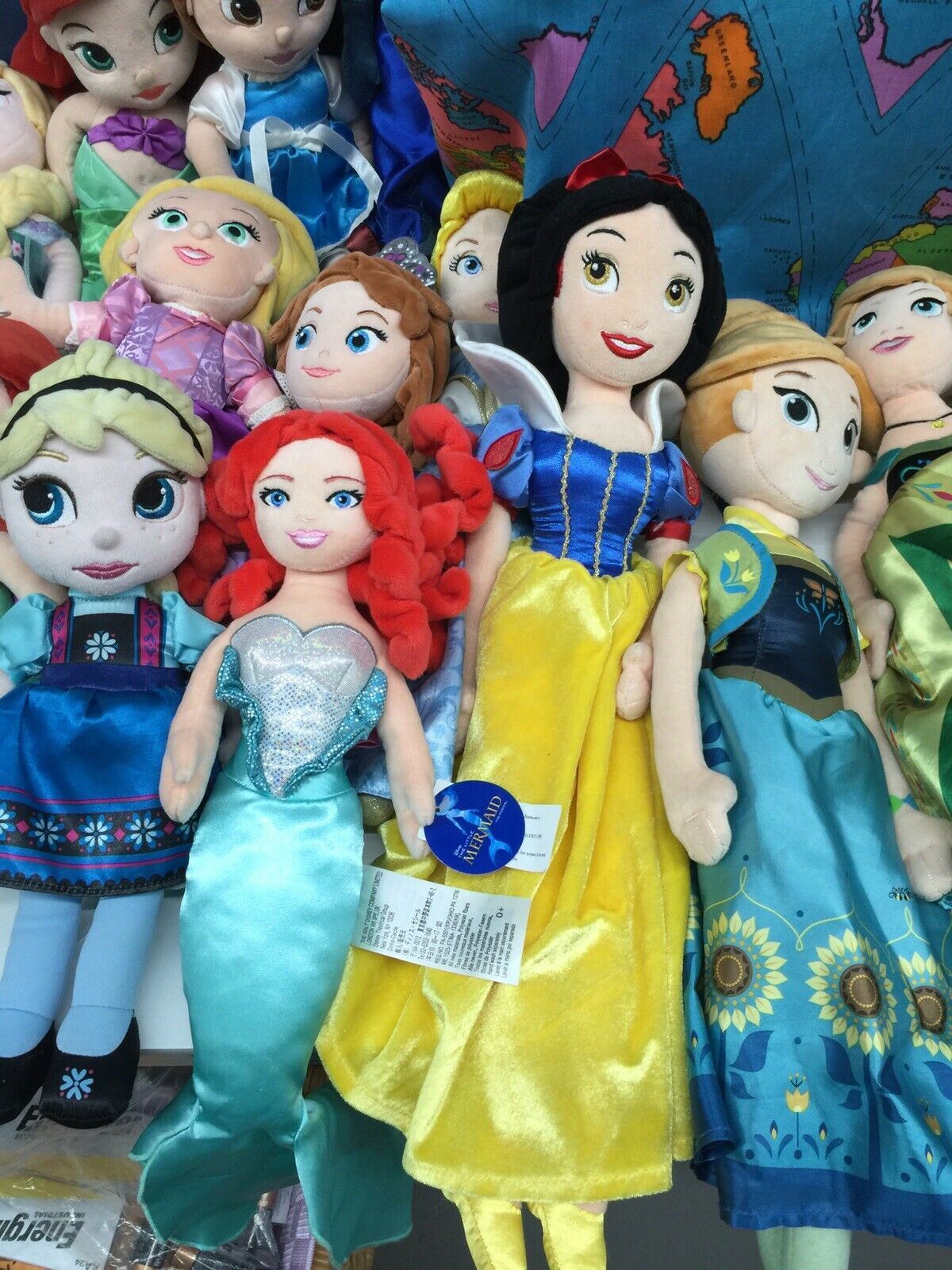 Used LOT 40 Disney Store Disney Princess Plush Dolls Cinderella Frozen - Warehouse Toys