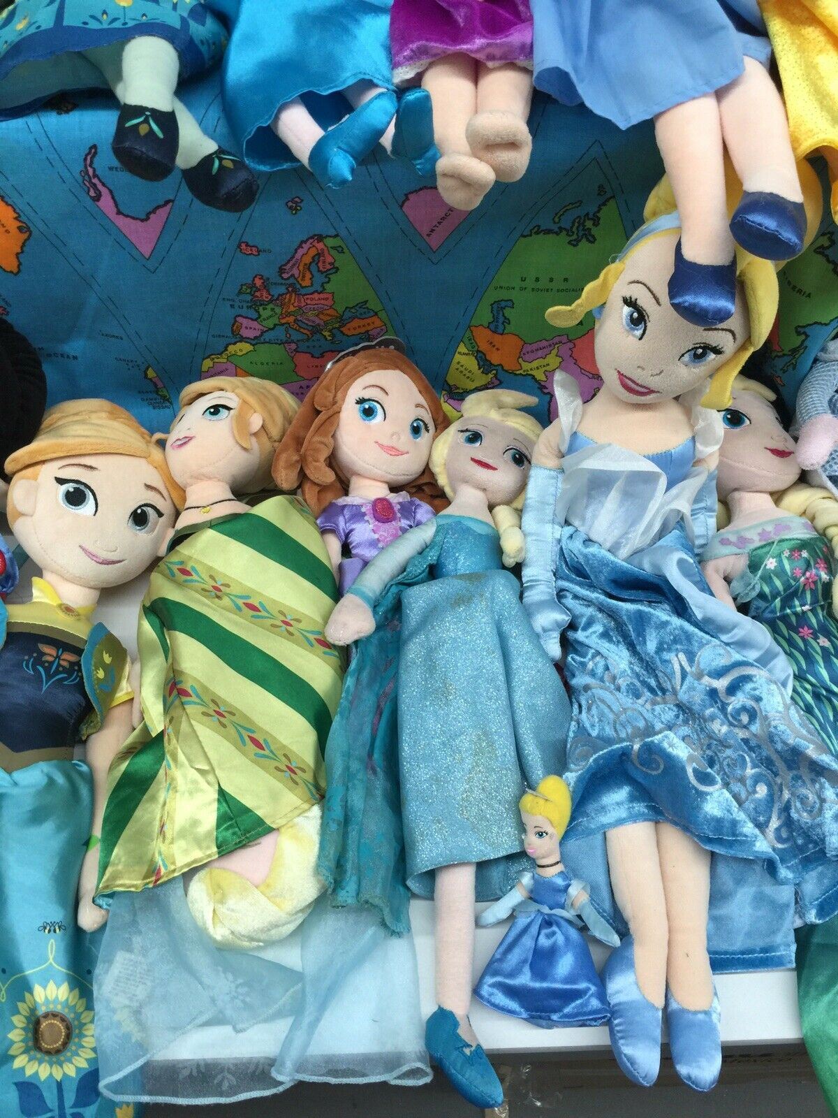 Used LOT 40 Disney Store Disney Princess Plush Dolls Cinderella Frozen - Warehouse Toys