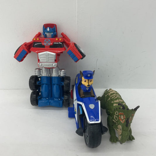 Used LOT Paw Patrol Motorcycle Vehicle Toy Transformers Robot Green Dinosaur Toy - Warehouse Toys