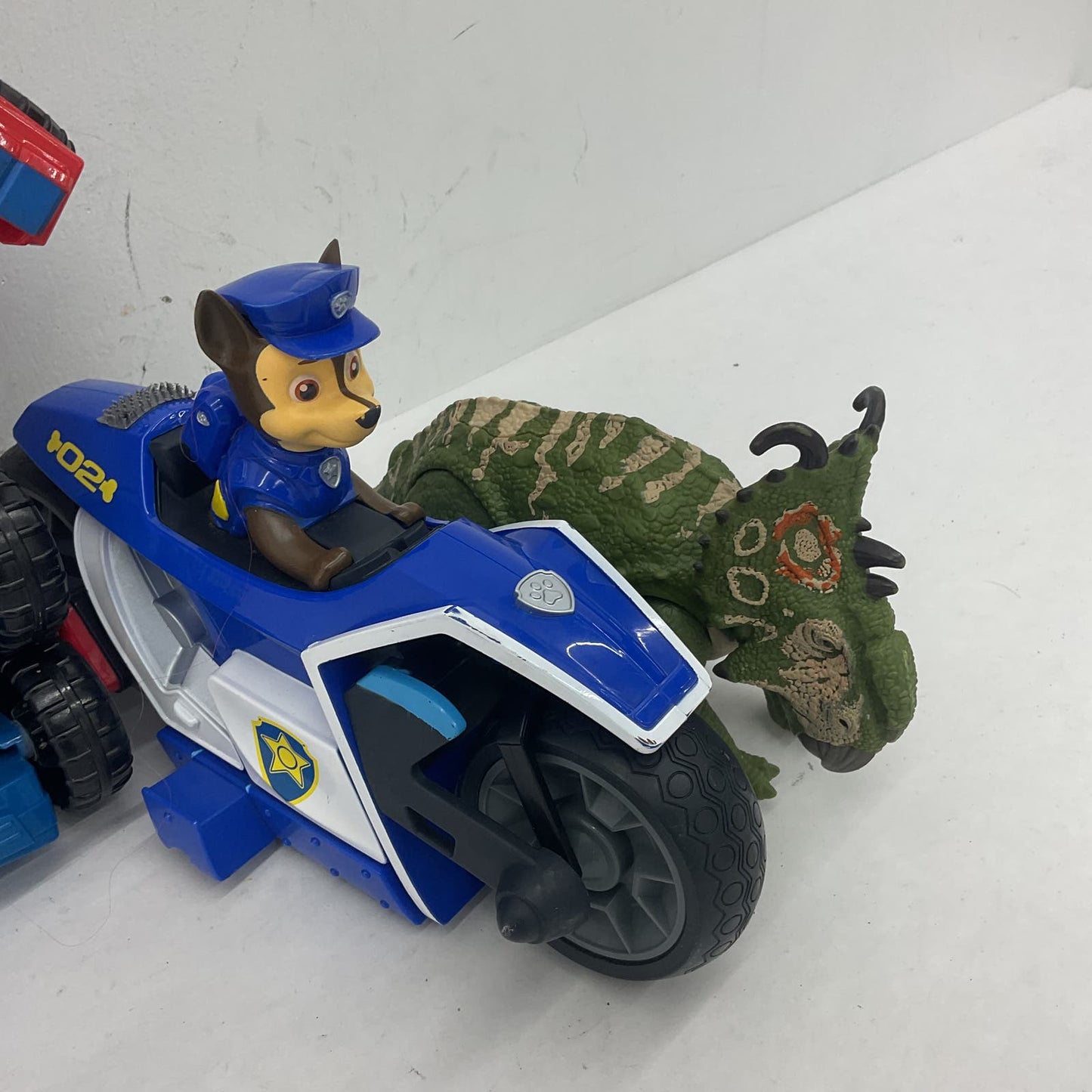 Used LOT Paw Patrol Motorcycle Vehicle Toy Transformers Robot Green Dinosaur Toy - Warehouse Toys