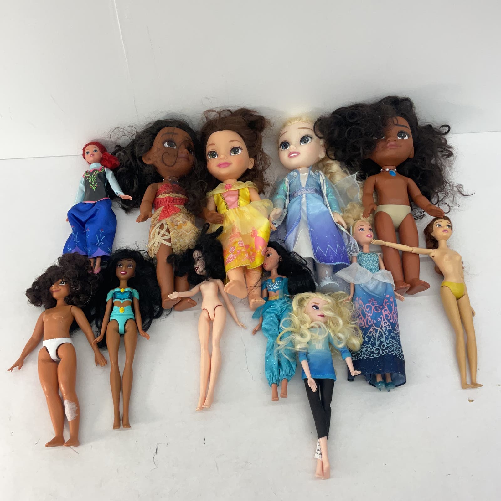 Used Mixed Loose LOT Disney Princess Character Baby Dolls Moana Frozen - Warehouse Toys