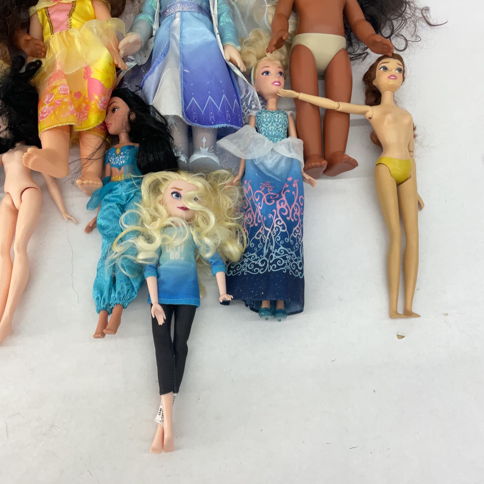 Used Mixed Loose LOT Disney Princess Character Baby Dolls Moana Frozen - Warehouse Toys