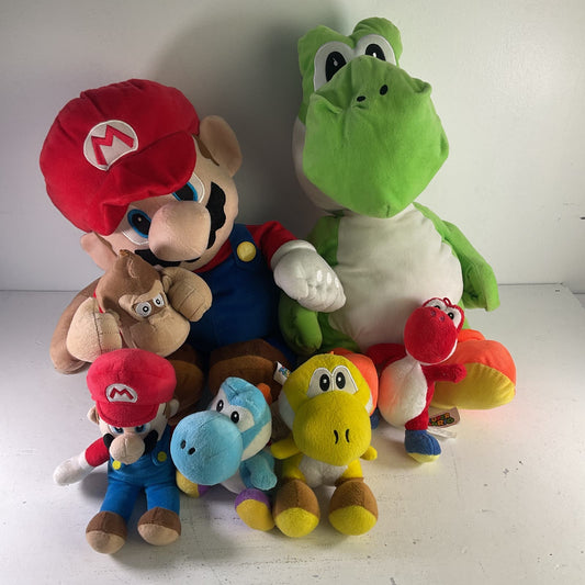 Used Mixed LOT 10 lbs Super Mario Nintendo Character Plush Dolls Yoshi Donkey - Warehouse Toys