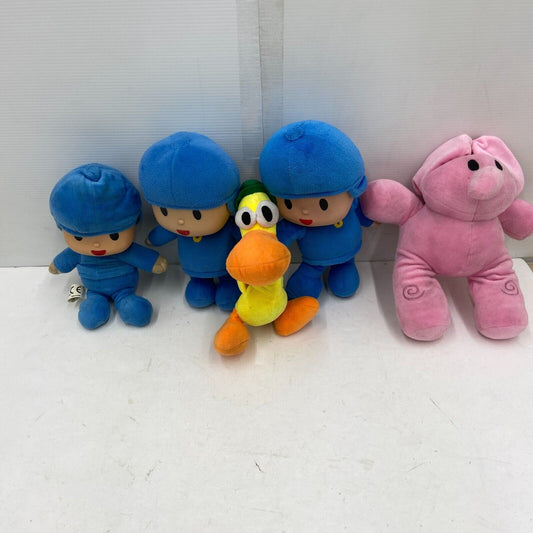 Used Mixed LOT Pocoyo Plush Dolls Toys Toy Figures Cartoon Pato Duck Elly Bandai - Warehouse Toys