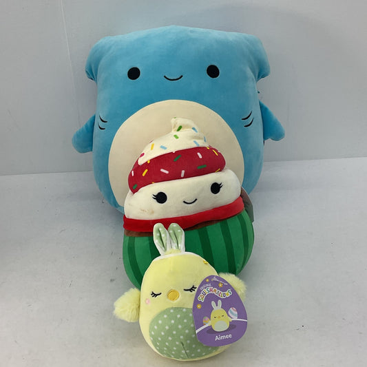 Used Mixed LOT Squishmallow Pillow Pet Plush Dolls Watermelon Whale Shark Chick - Warehouse Toys