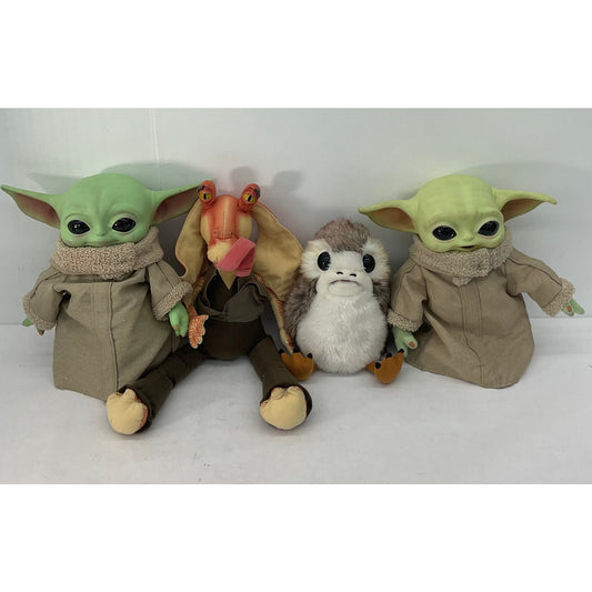 Used Mixed LOT Star Wars Grogu Jar Jar Binks Porg Baby Yoda Plush Dolls Toys - Warehouse Toys