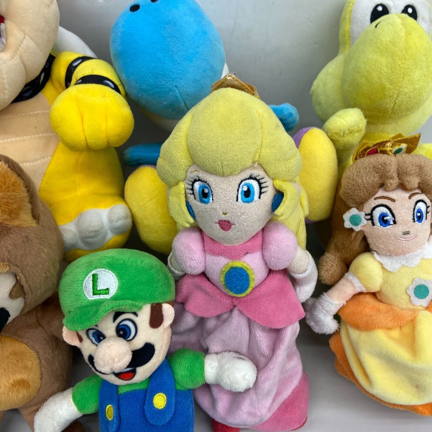 Used Nintendo LOT 7 Super Mario Plush Doll Figure Toys Mario Yoshi Bowser Daisy - Warehouse Toys