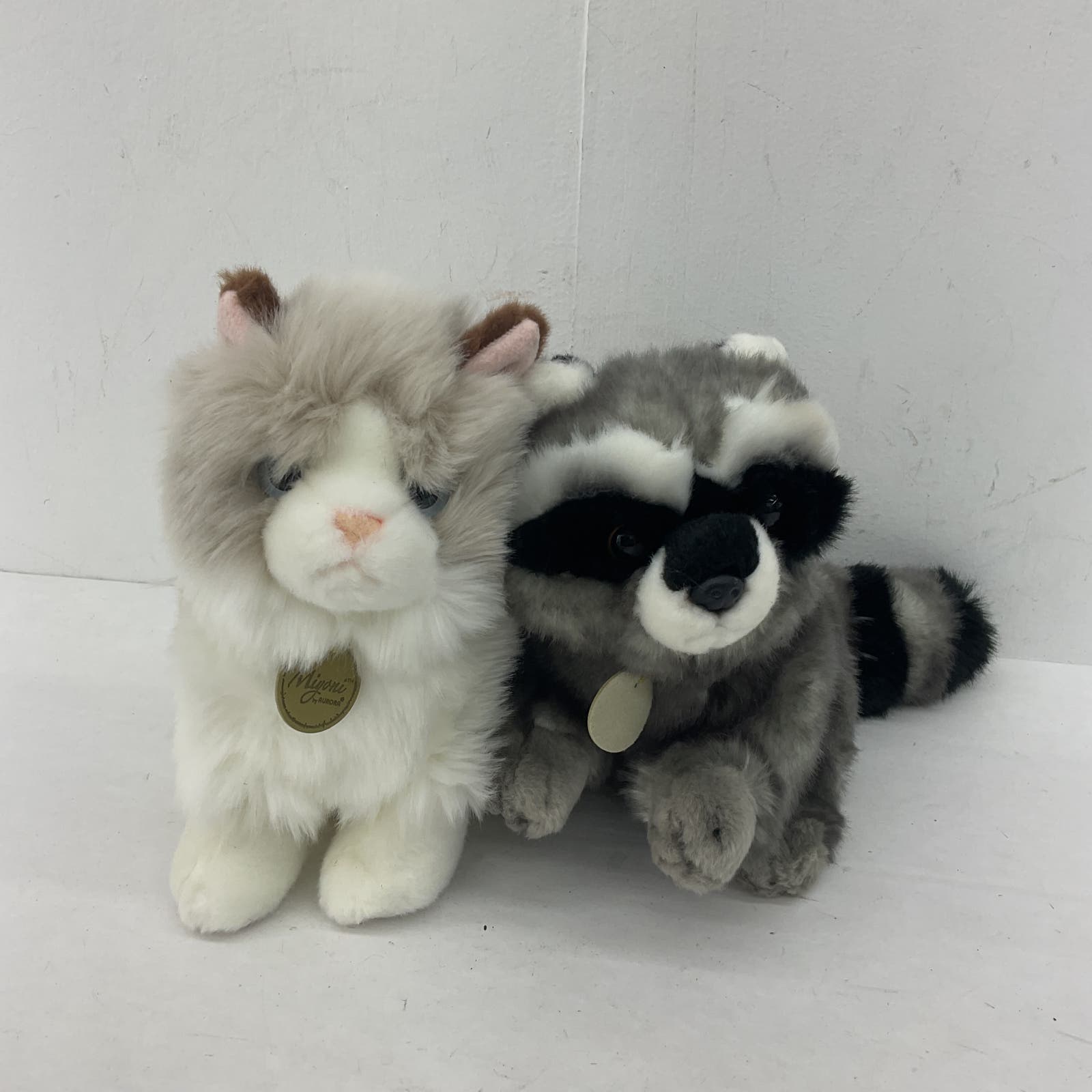 Various brand Cat and Raccooon Plush Miyoni Gray Stuffed Toy - Other Animals - Warehouse Toys