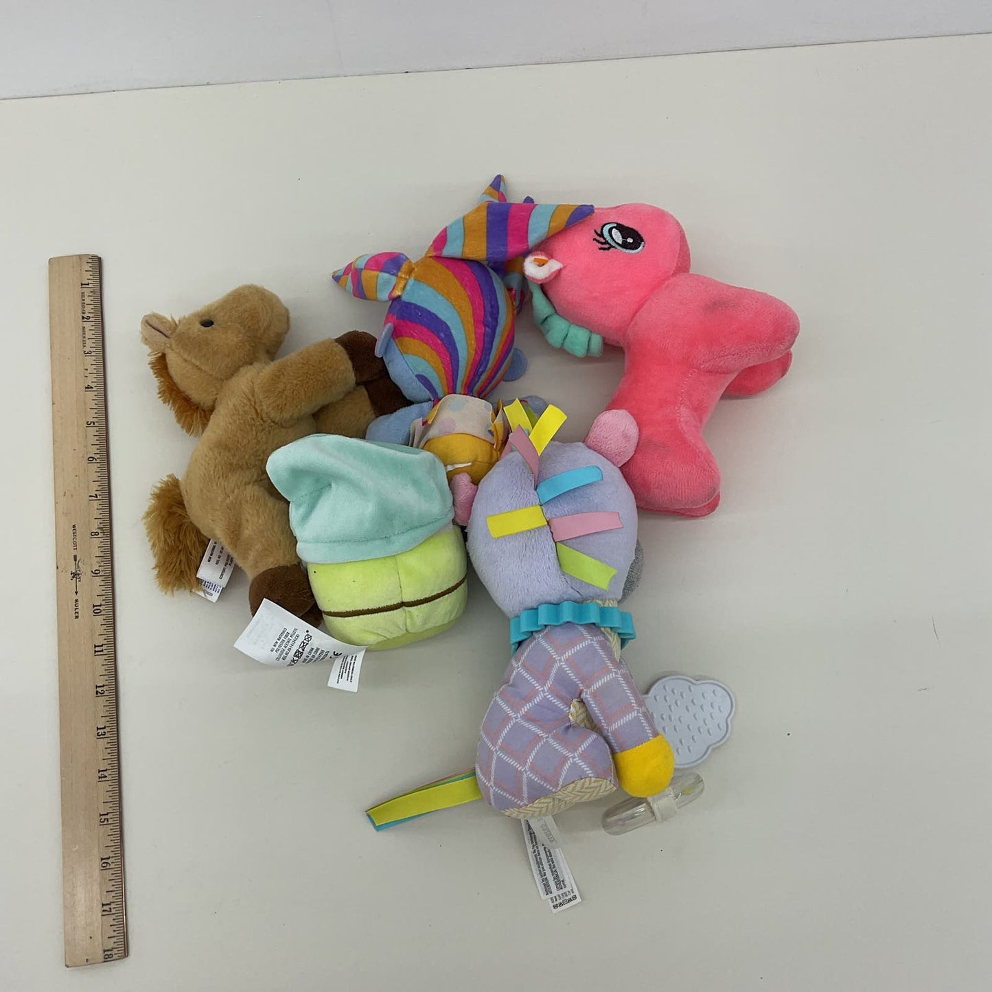 Various Mixed Plush Dolls Disney Bashful Dwarf Aurora Brown Horse Pink Pony LOT - Warehouse Toys