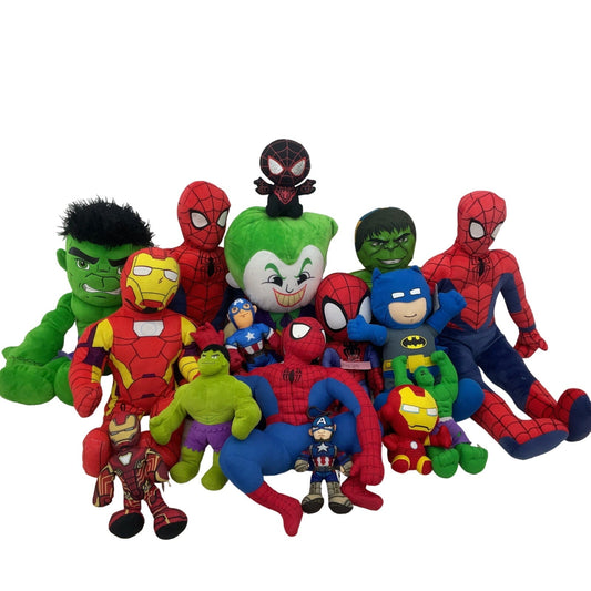 Various Superhero Plush Toy Lot Batman Joker Hulk Spiderman Stuffed Animals - Warehouse Toys