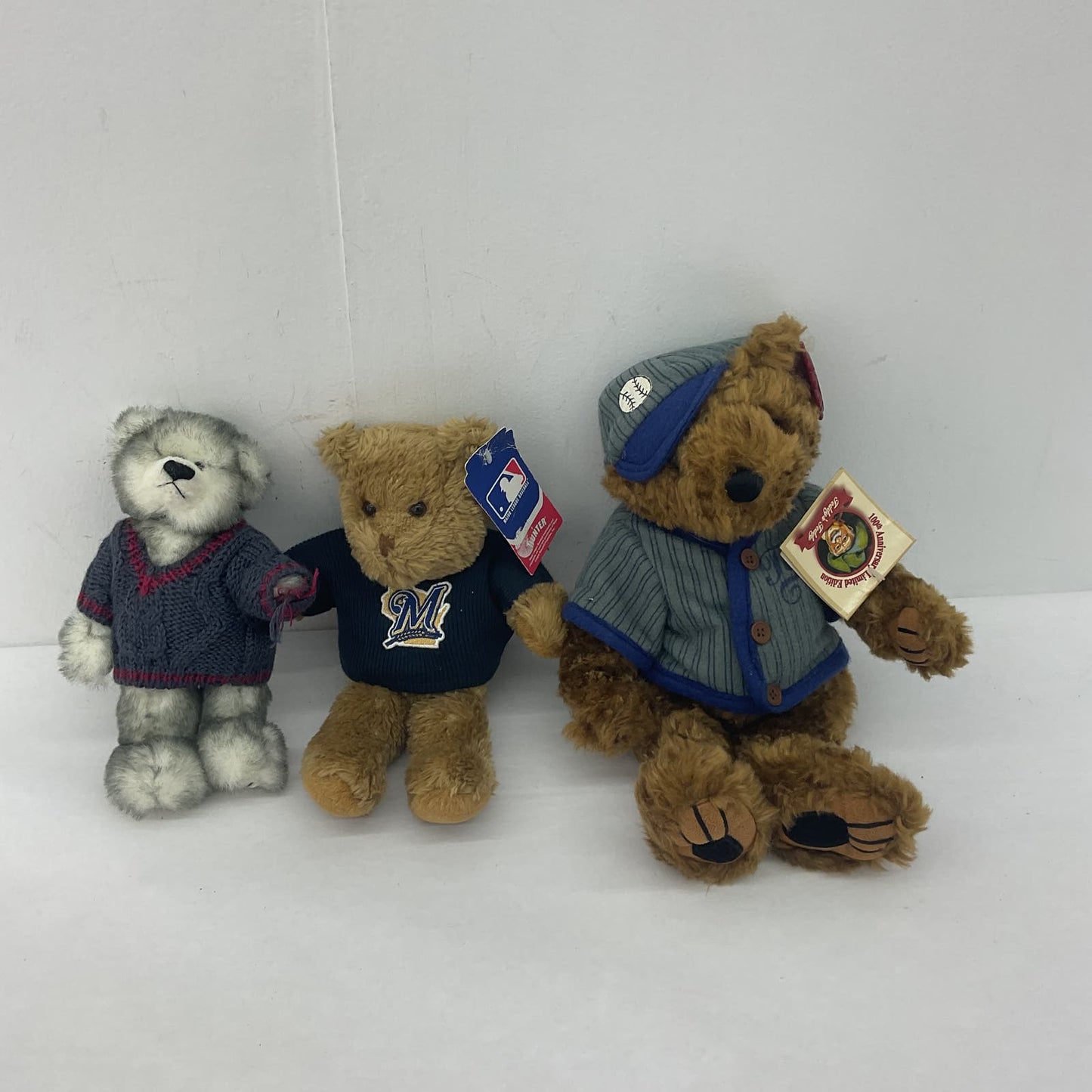 Various Vintage Teddy Bear Lot Dandee Brown Stuffed Animal Baseball - Warehouse Toys