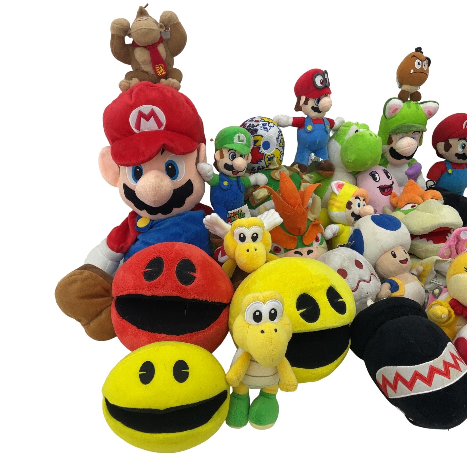 Video Game Plush Lot Preowned Nintendo Super Mario Pacman Spyro Stuffed Animal - Warehouse Toys