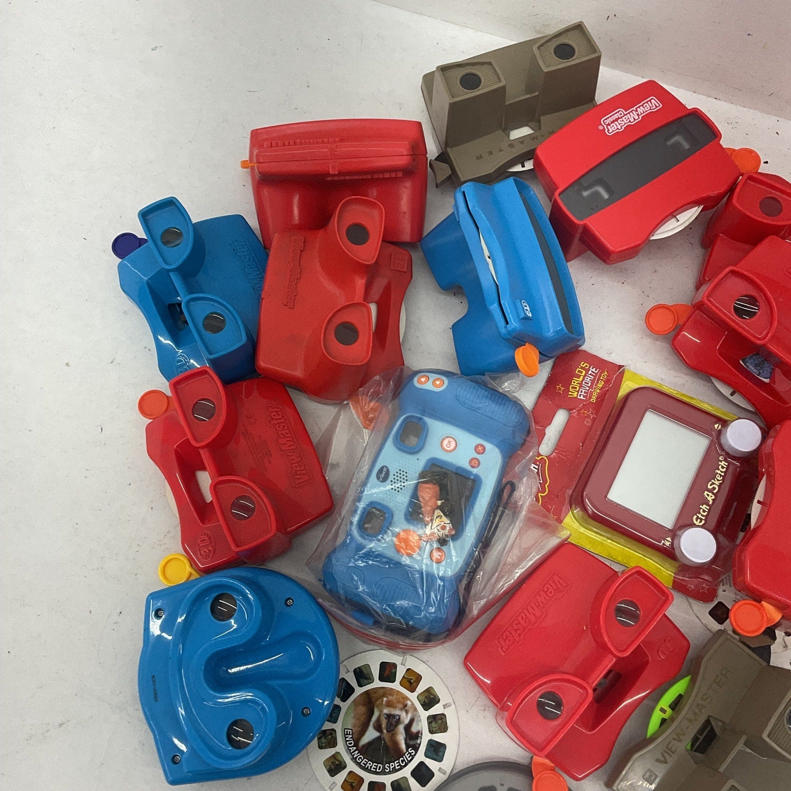 View Master Classic Viewer Toys Preowned LOT Blue Red Gray & VTech Camera 5 lbs - Warehouse Toys