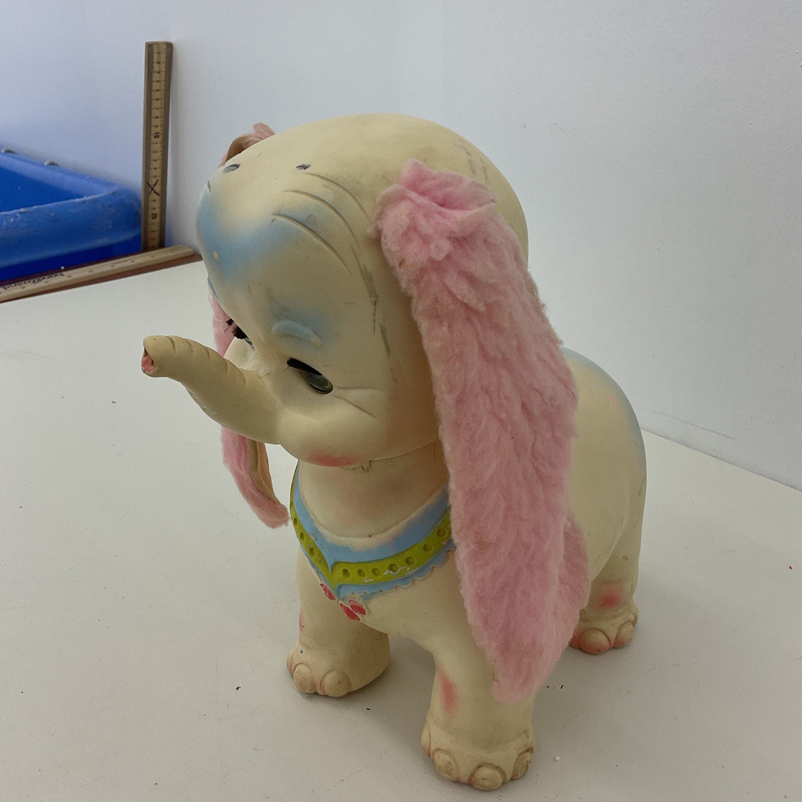 Vintage 1960s Edward Mobley Rajah the White Elephant Rubber Antique Toy Figure - Warehouse Toys