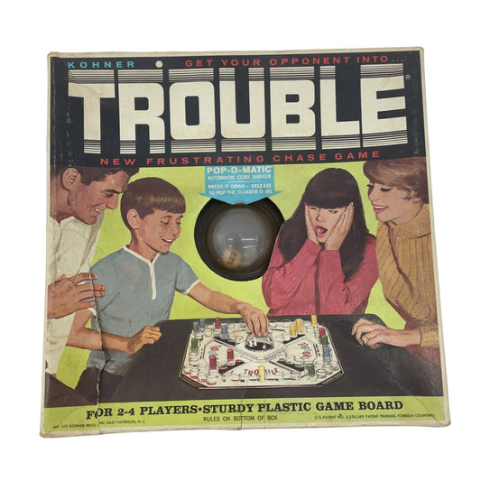 Vintage 1965 Kohner Vintage Board Game - TROUBLE Popmatic Preowned - Warehouse Toys