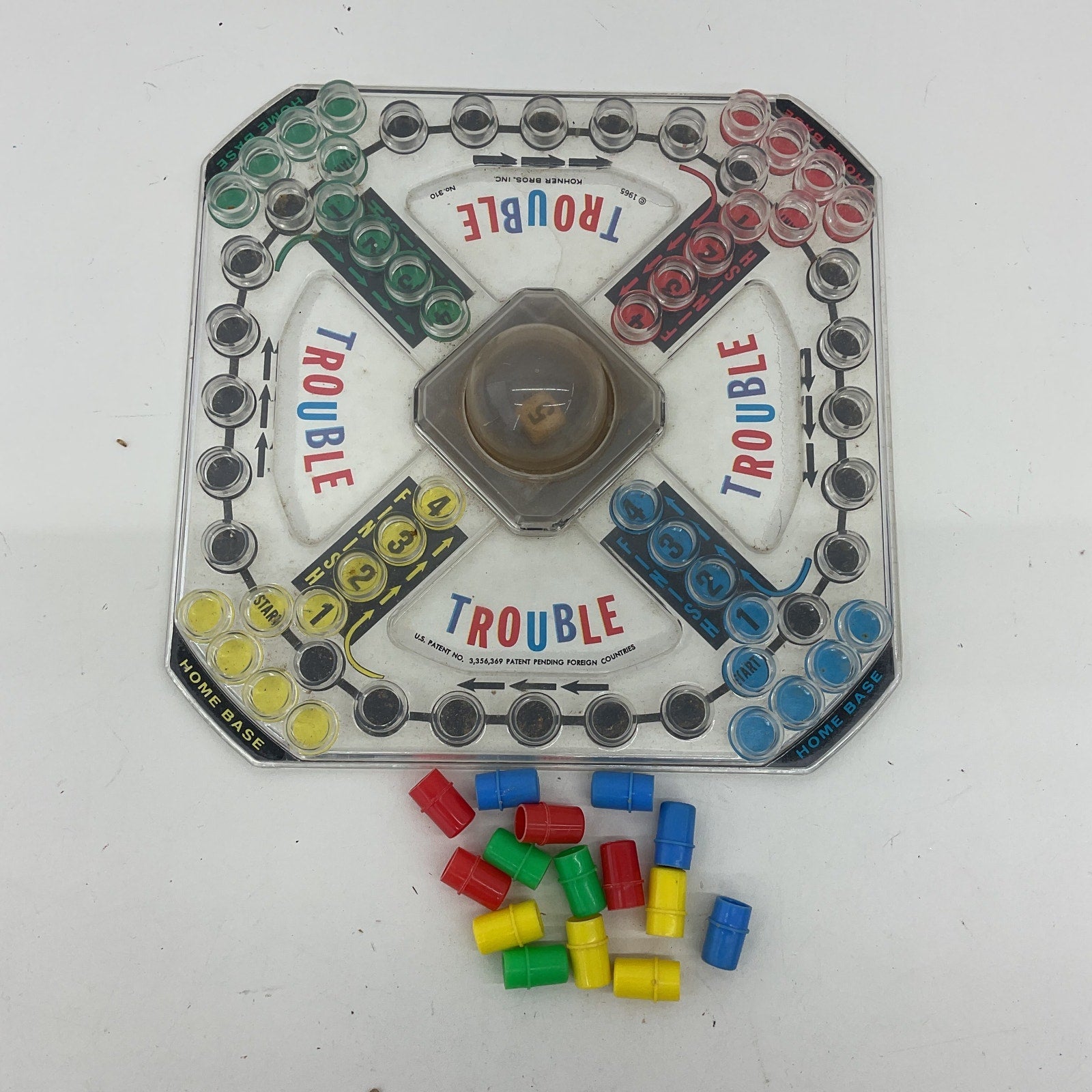 Vintage 1965 Kohner Vintage Board Game - TROUBLE Popmatic Preowned - Warehouse Toys