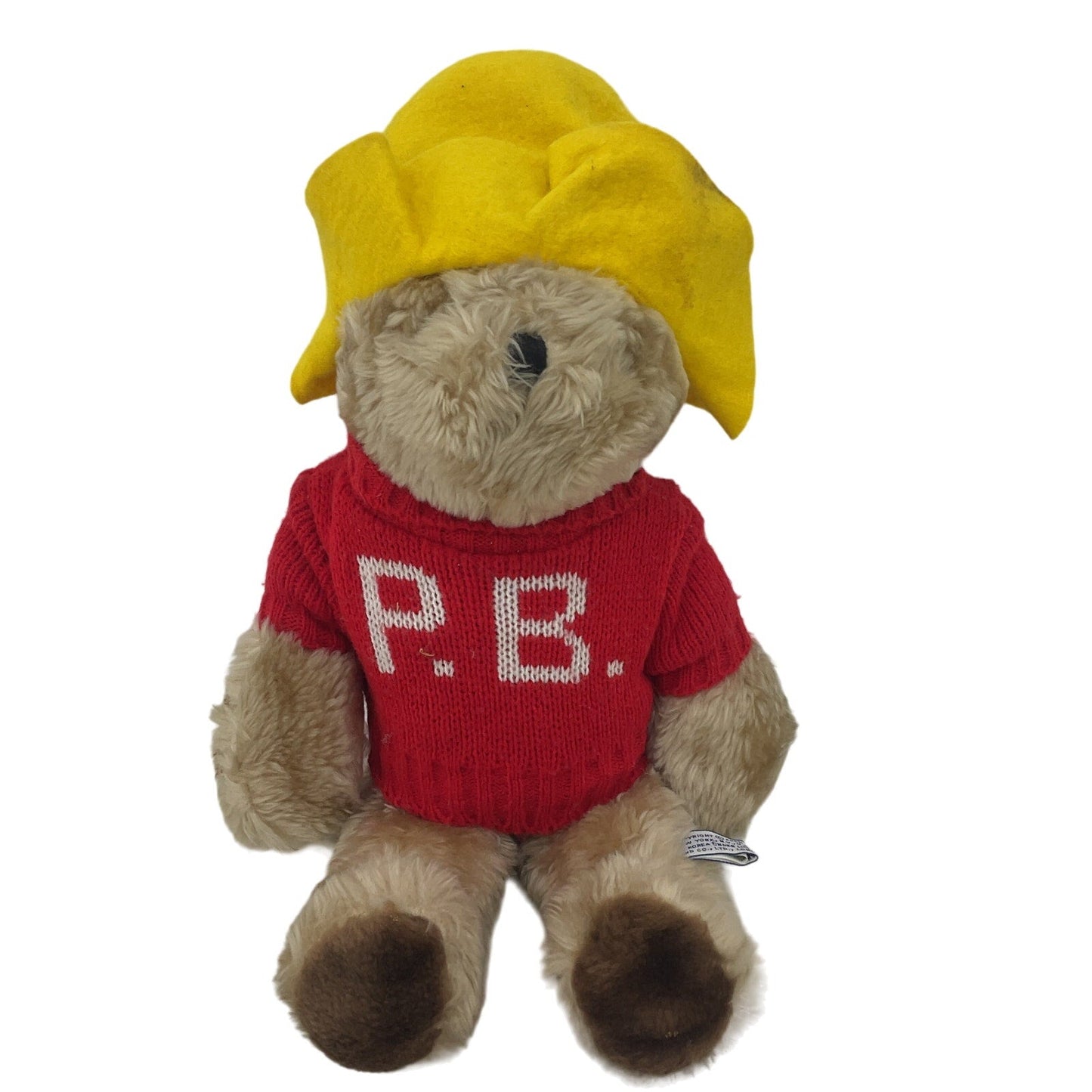 Vintage 1975 Eden Toys Paddington Bear in Red P.B. Sweater Teddy Plush Doll - Warehouse Toys