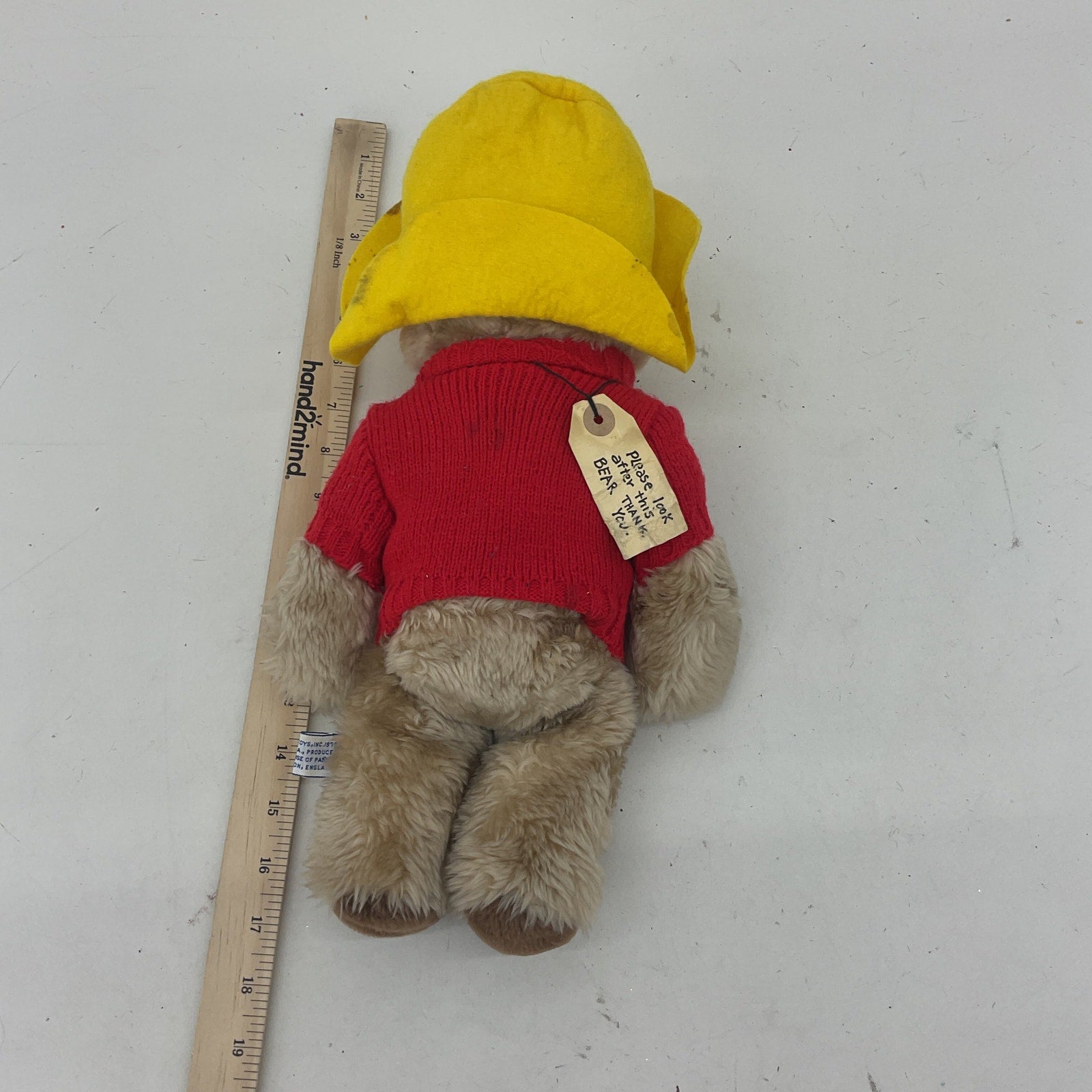 Vintage 1975 Eden Toys Paddington Bear in Red P.B. Sweater Teddy Plush Doll - Warehouse Toys