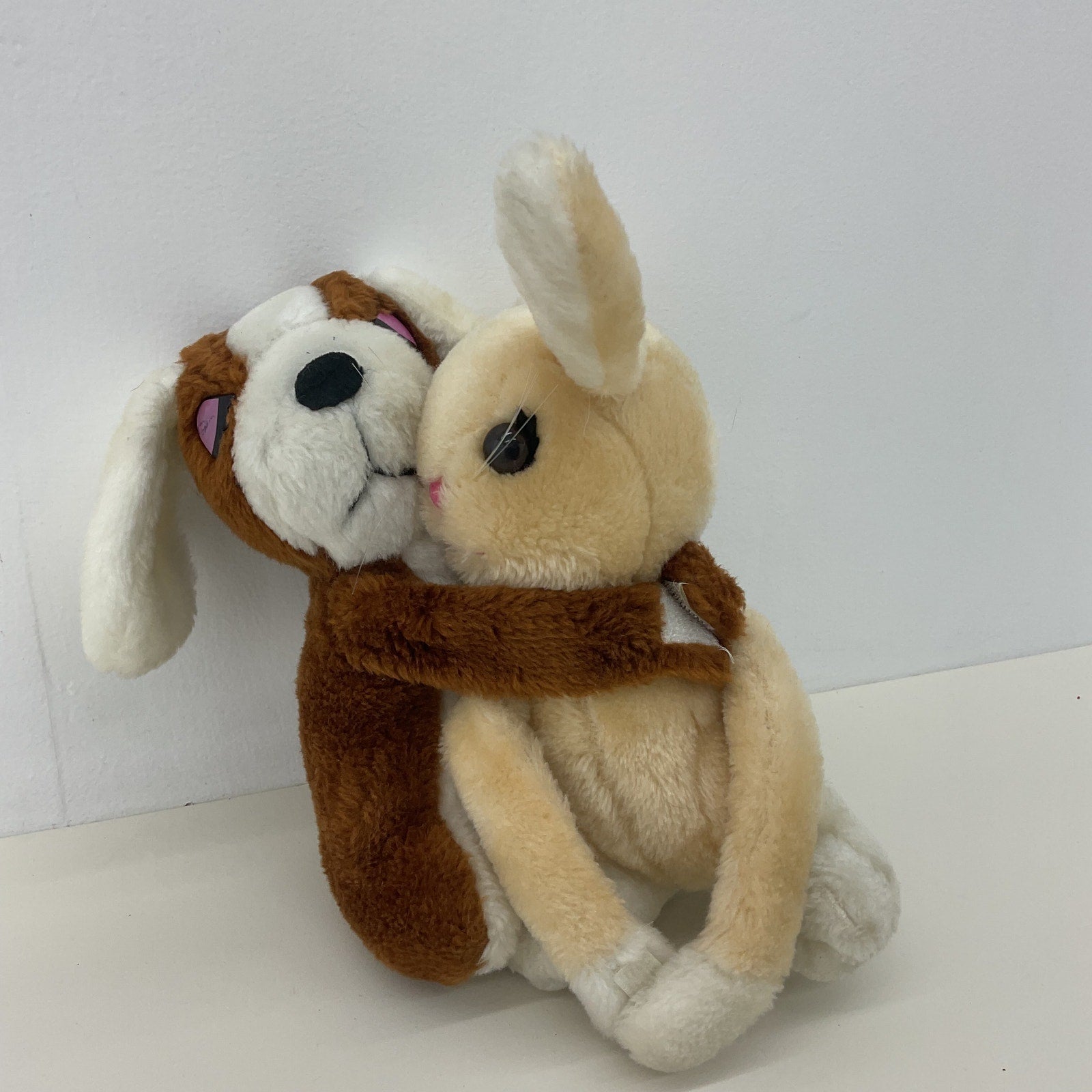 Vintage 1977 Dakin Hugging Brown Dog Plush Toys Dolls 1970s Kitsch - Warehouse Toys