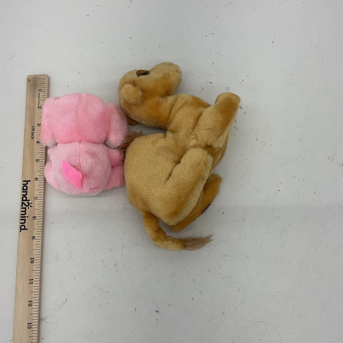 Vintage 1978 Brown Dakin Camel Bean Bag Plush & Small Pink Elephant Stuffed Toys - Warehouse Toys