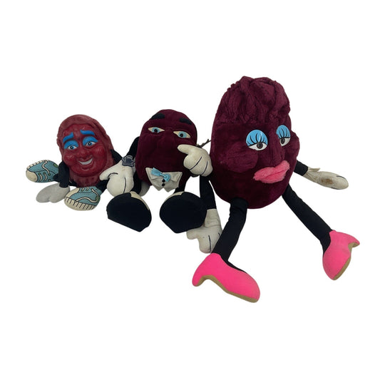 Vintage 1980s California Raisins Plush Stuffed Dolls Preowned LOT High Heels - Warehouse Toys