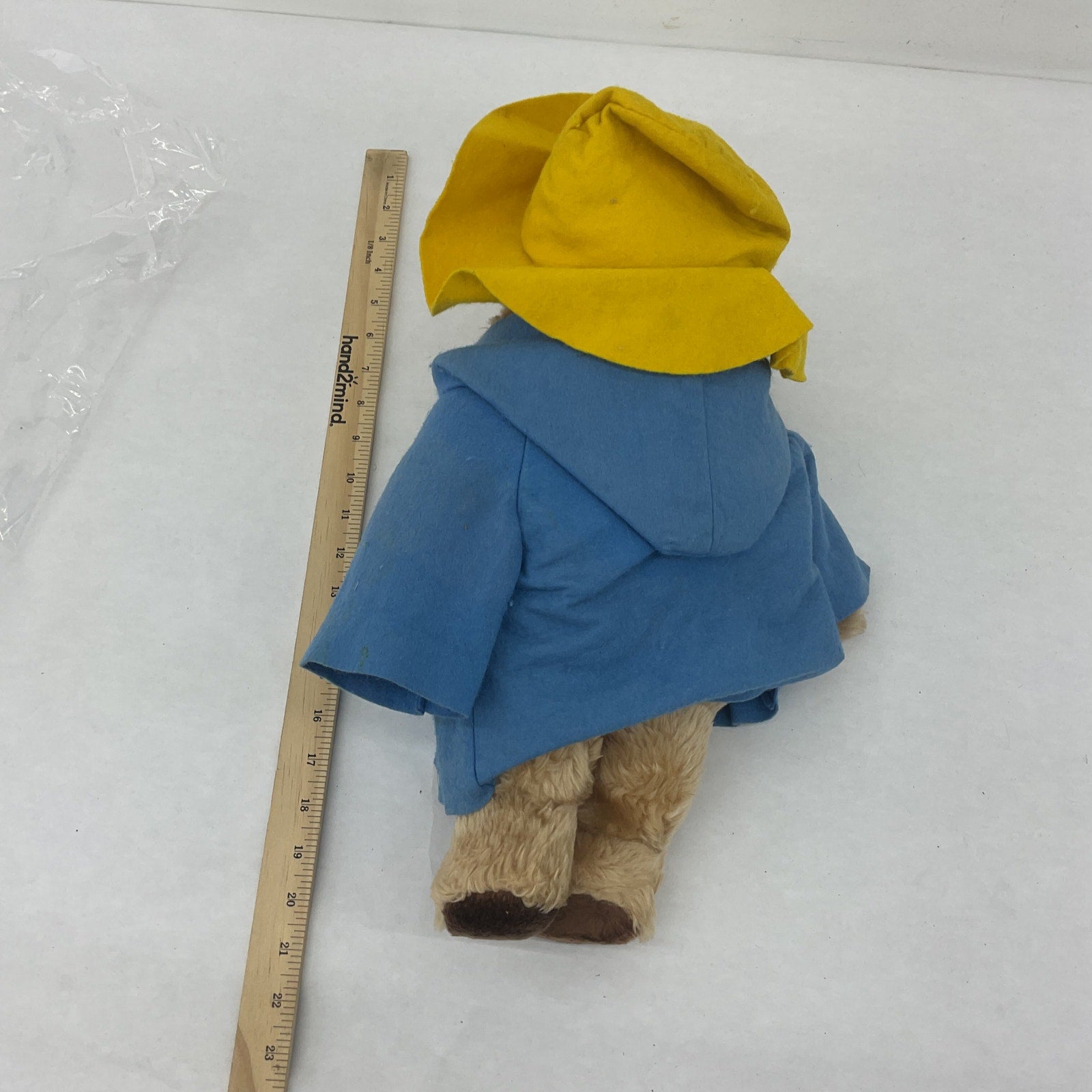 Vintage 1980s Eden Paddington Bear Teddy in Blue Rain Coat Plush Doll Stuffed - Warehouse Toys