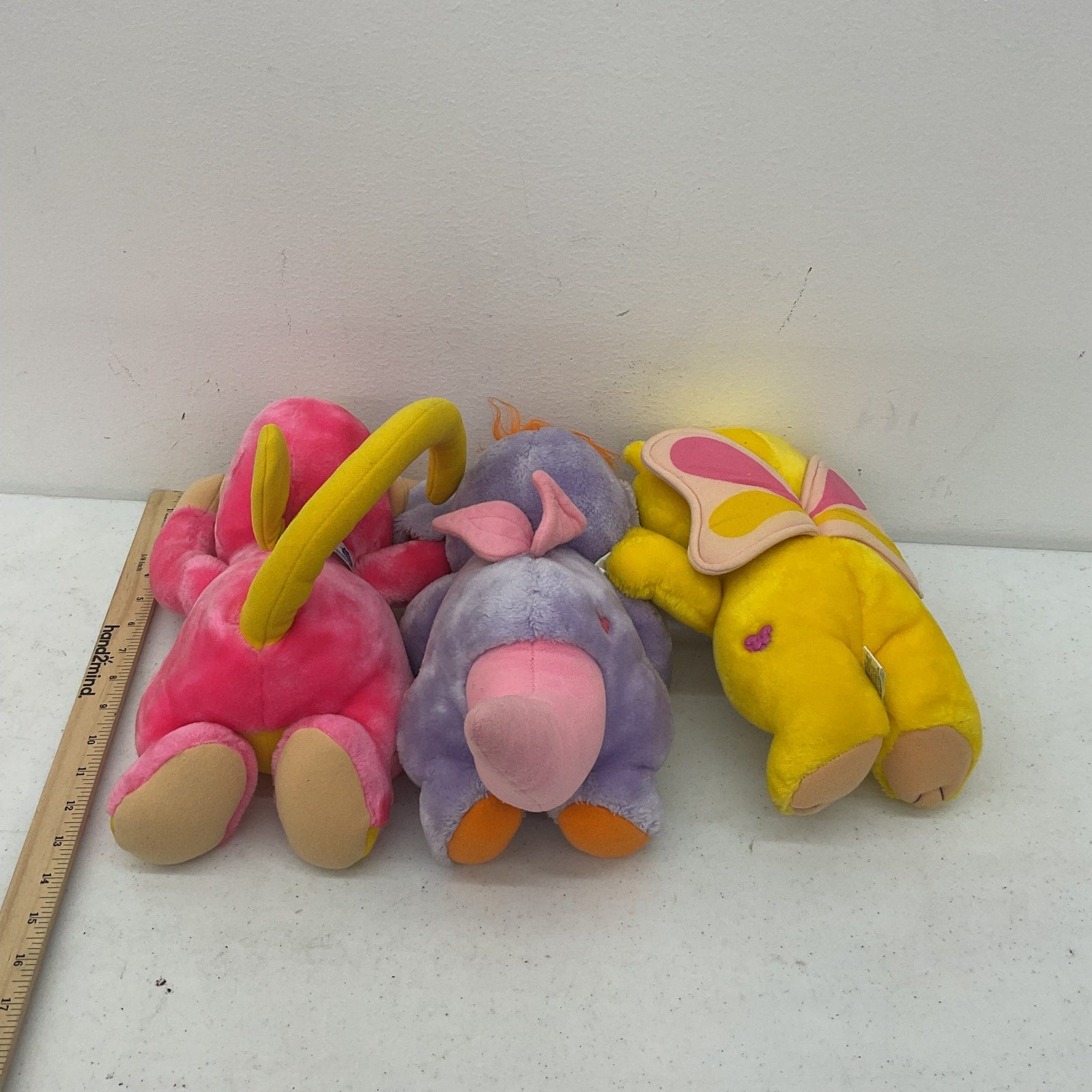 Vintage 1980s Hasbro LOT 3 Wuzzles Butterbear Rhinokey Eleroo Plush Dolls 80s - Warehouse Toys