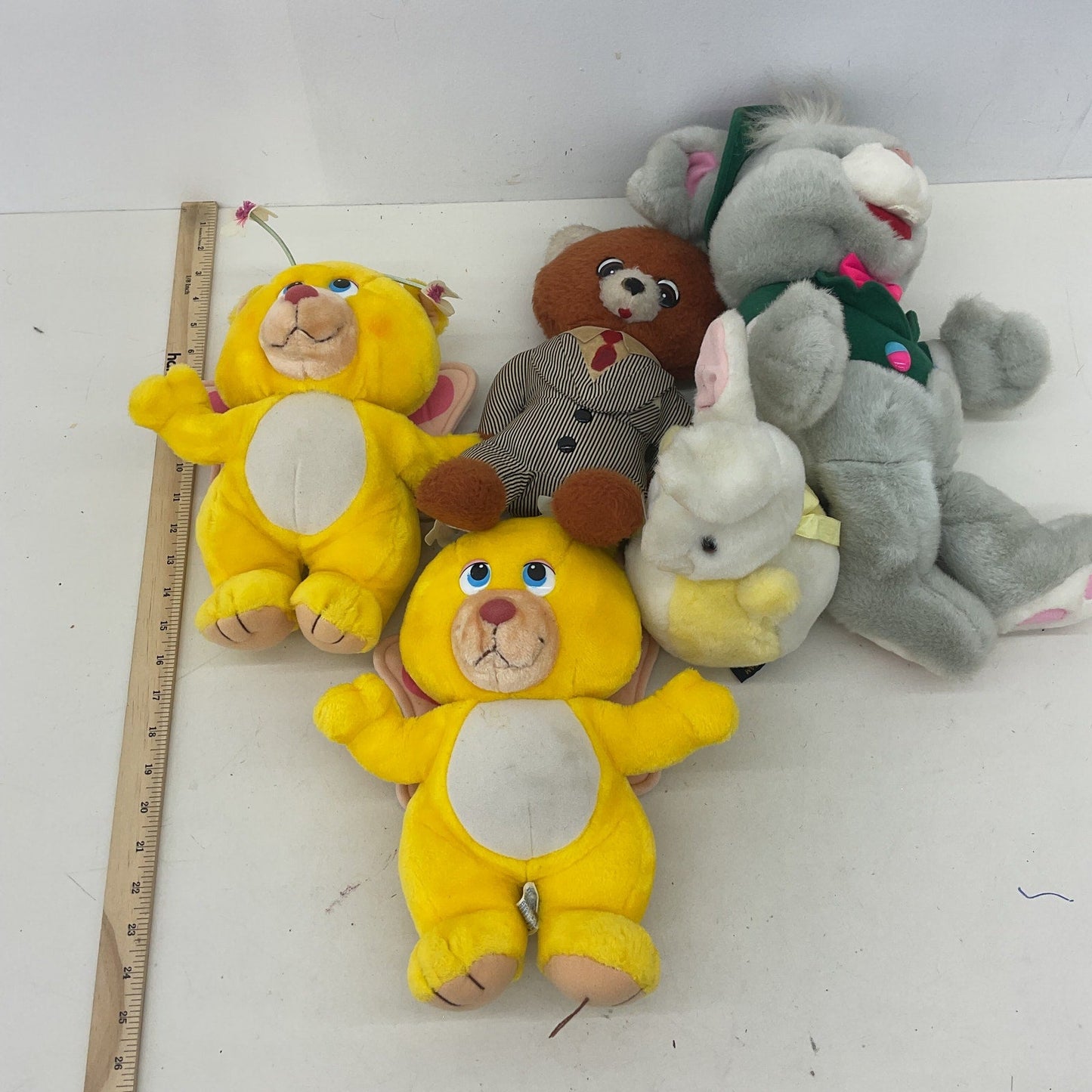 Vintage 1980s Hasbro Wuzzles Yellow Butterbear LOT Speedy Rabbit & Others Plush - Warehouse Toys