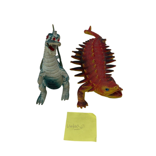 Vintage 1980s LOT Imperial Rubber Dinosaur Winged Dragon Toy Figures Chinosaurs - Warehouse Toys