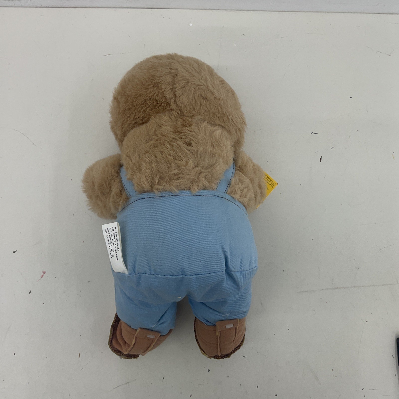 Vintage 1980s Prestige Brown Teddy Bear in Blue Outfit Plush Doll Toy Doll - Warehouse Toys