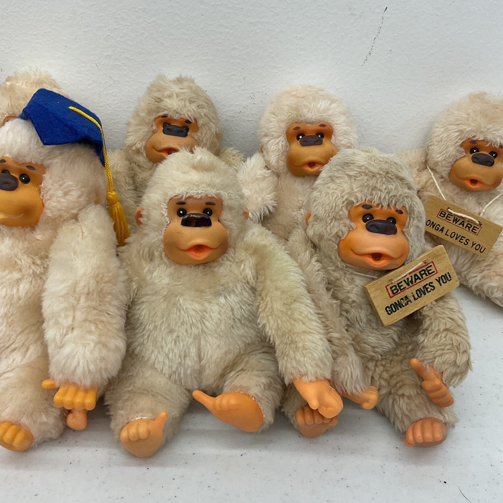 Vintage 1980s Russ Berrie Gonga Thumb Sucking Monkey Ape Plush Dolls LOT 5 lbs - Warehouse Toys