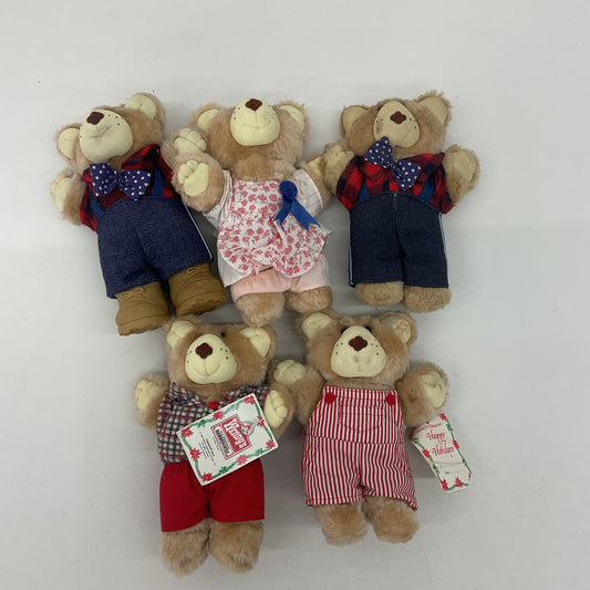 Vintage 1980s Xavier Roberts Furskins Country Home Teddy Bears Plush Toys Mini - Warehouse Toys