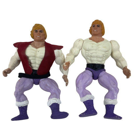 Vintage 1981 Mattel 2 MOTU Masters of the Universe Prince Adam He - Man Figures - Warehouse Toys