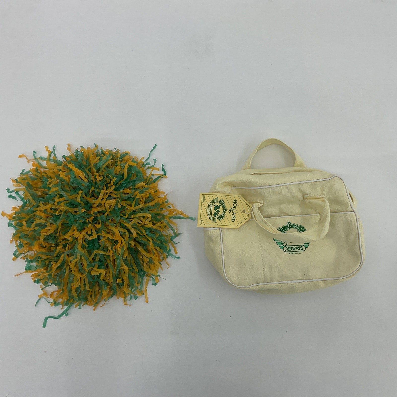 Vintage 1982 CPK Cabbage Patch Kids Blonde Cheerleader Baby Doll w/ Pom Pom Bag - Warehouse Toys