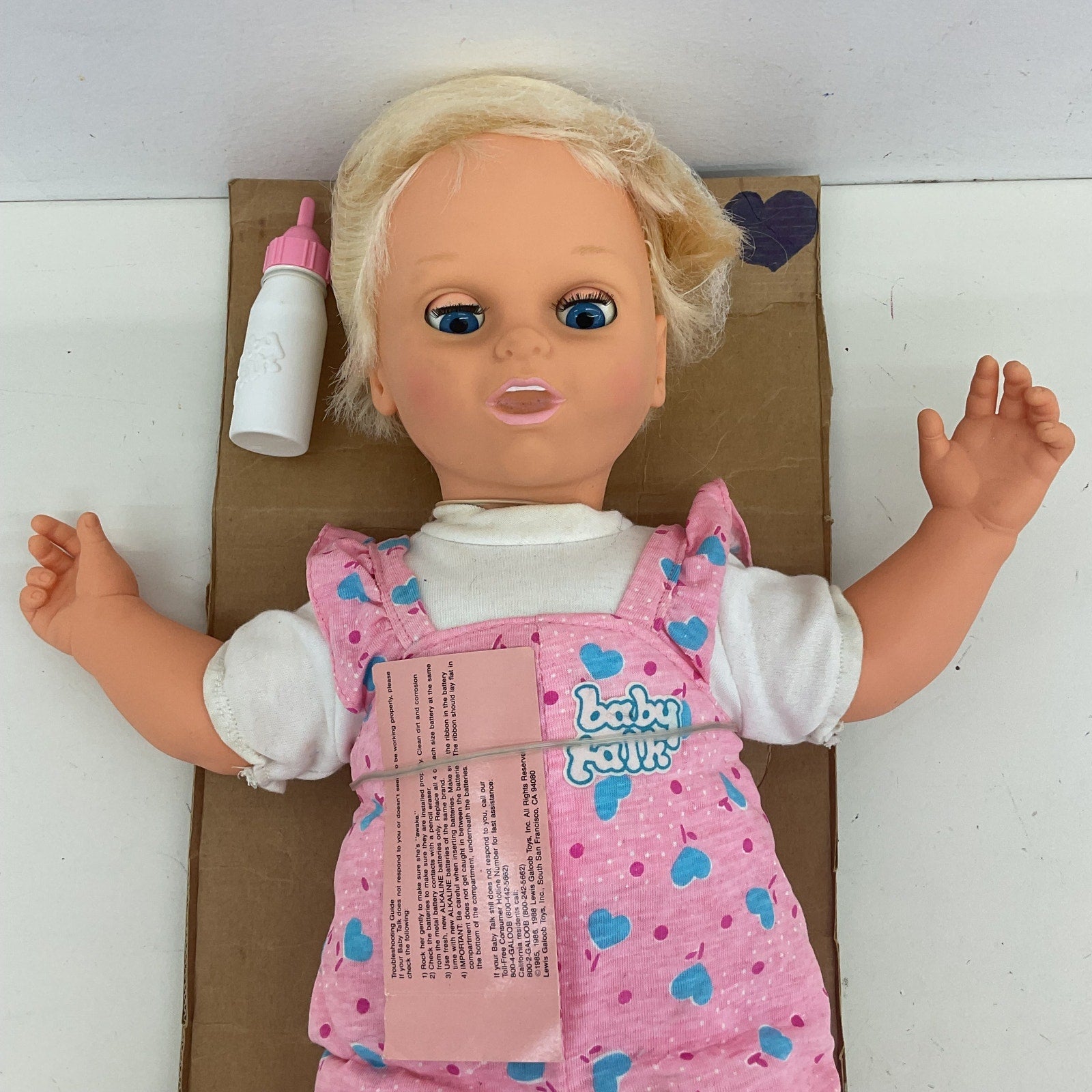 Vintage 1985 Lewis Galoob Baby Talk Blonde Little Girl Play Doll Toy Preowned - Warehouse Toys