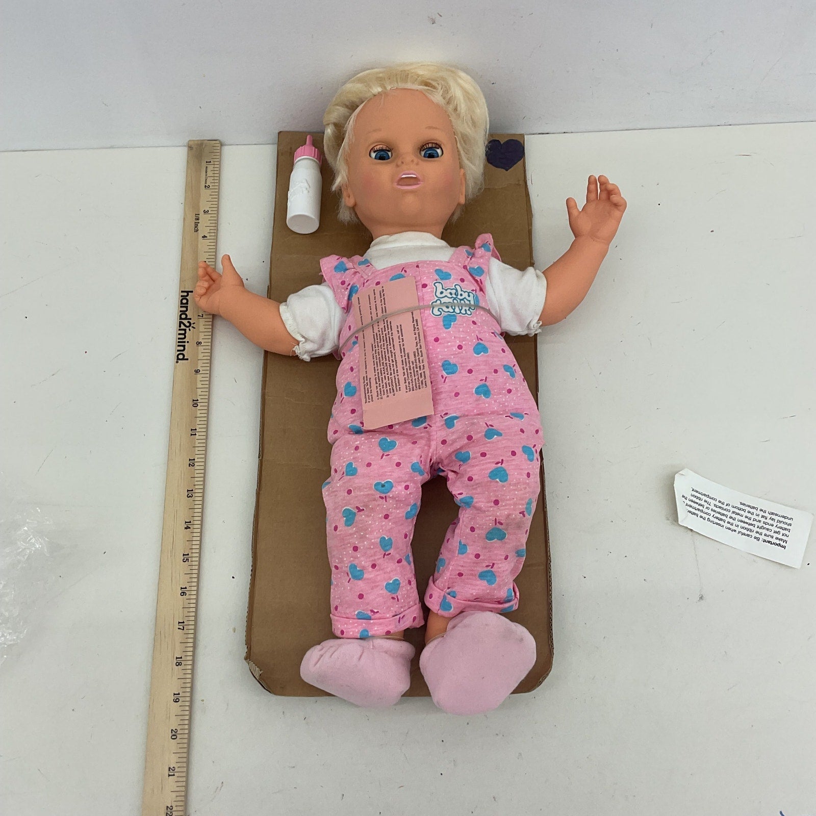 Vintage 1985 Lewis Galoob Baby Talk Blonde Little Girl Play Doll Toy Preowned - Warehouse Toys