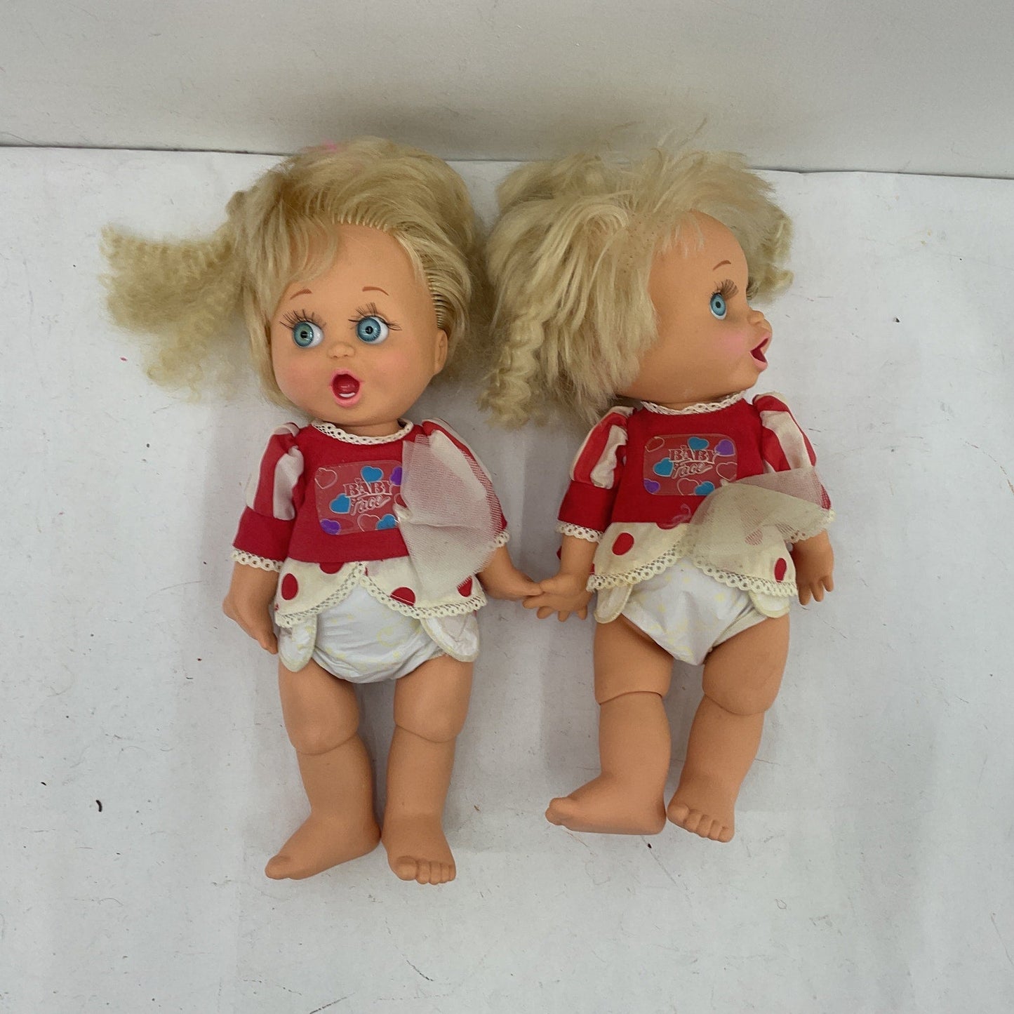 Vintage 1990 LGTI Baby Face Blonde Hair Baby Play Doll LOT of 2 Preowned Toys - Warehouse Toys