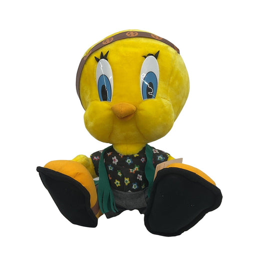 Vintage 1990s Ace Novelty Looney Tunes Hippie Tweety Bird Large Plush Doll - Warehouse Toys