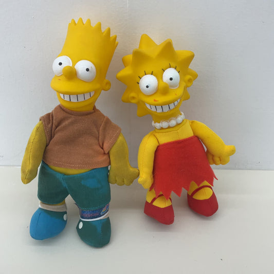 Vintage 1990s The Simpsons Rubber Headed Soft Body Plush Dolls Lisa Bart - Warehouse Toys