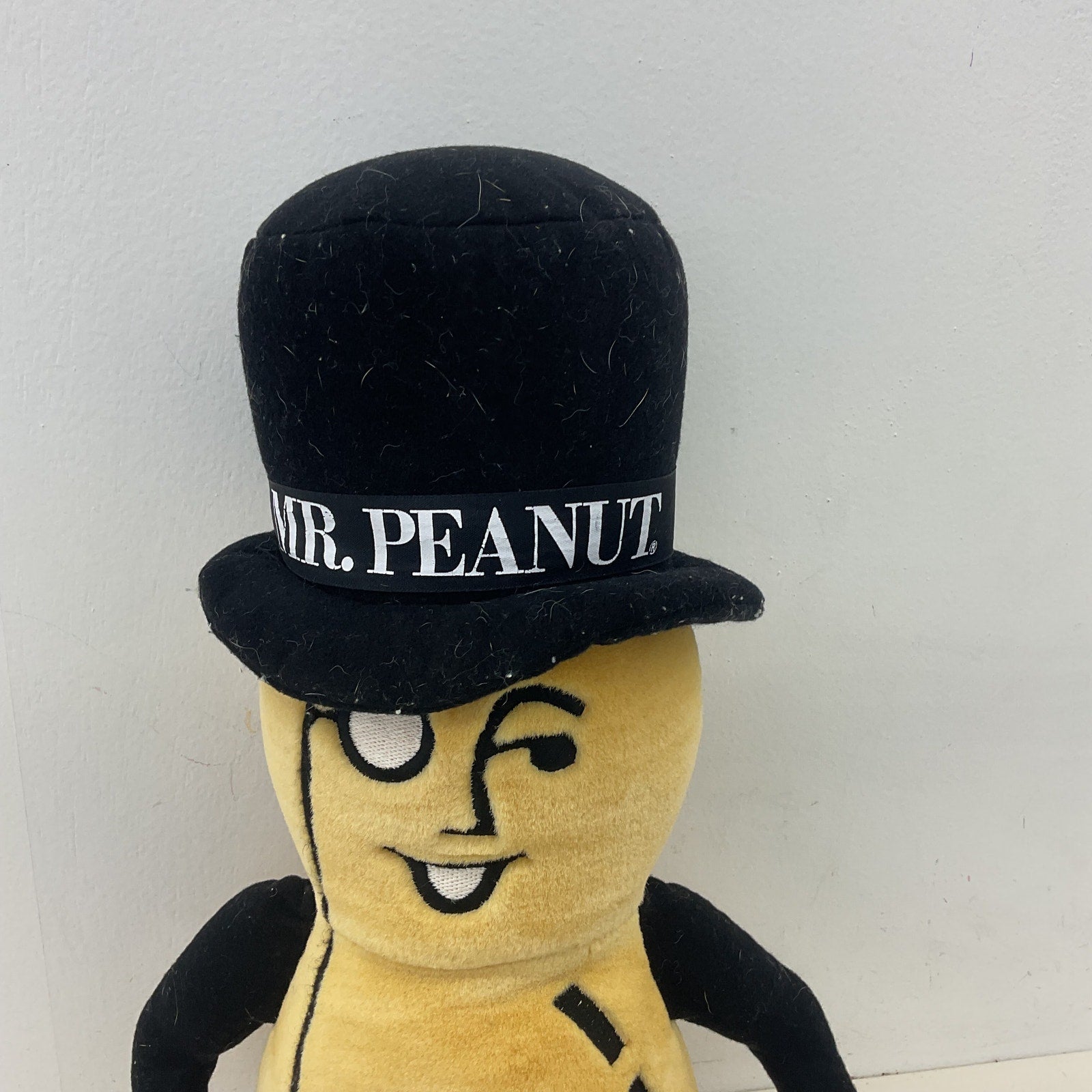 Vintage 1991 Planters Peanut Mascot Mr. Peanut Plush Doll Yellow Black Top Hat - Warehouse Toys