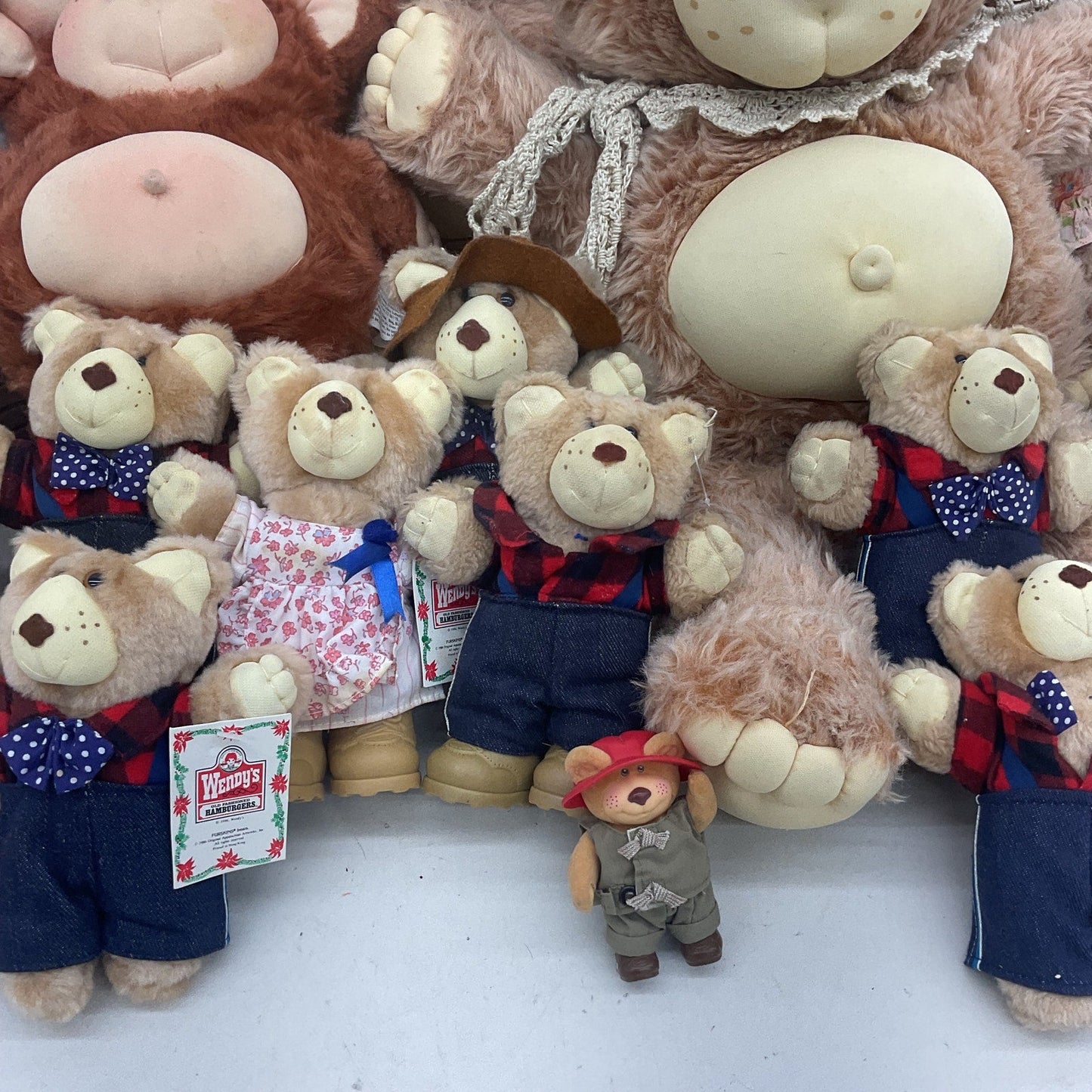 Vintage 80s 90s LOT Xavier Roberts Country Furskins Teddy Bears Plush Dolls LOT - Warehouse Toys