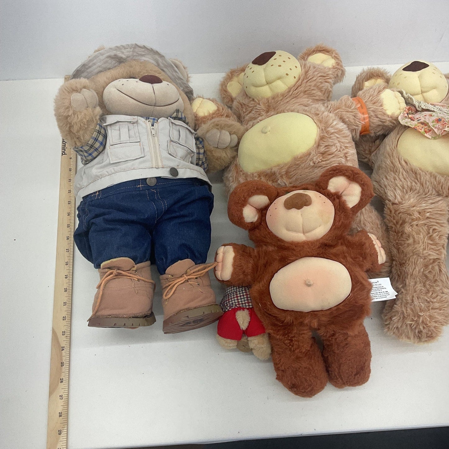 Vintage 80s 90s LOT Xavier Roberts Country Furskins Teddy Bears Plush Dolls LOT - Warehouse Toys