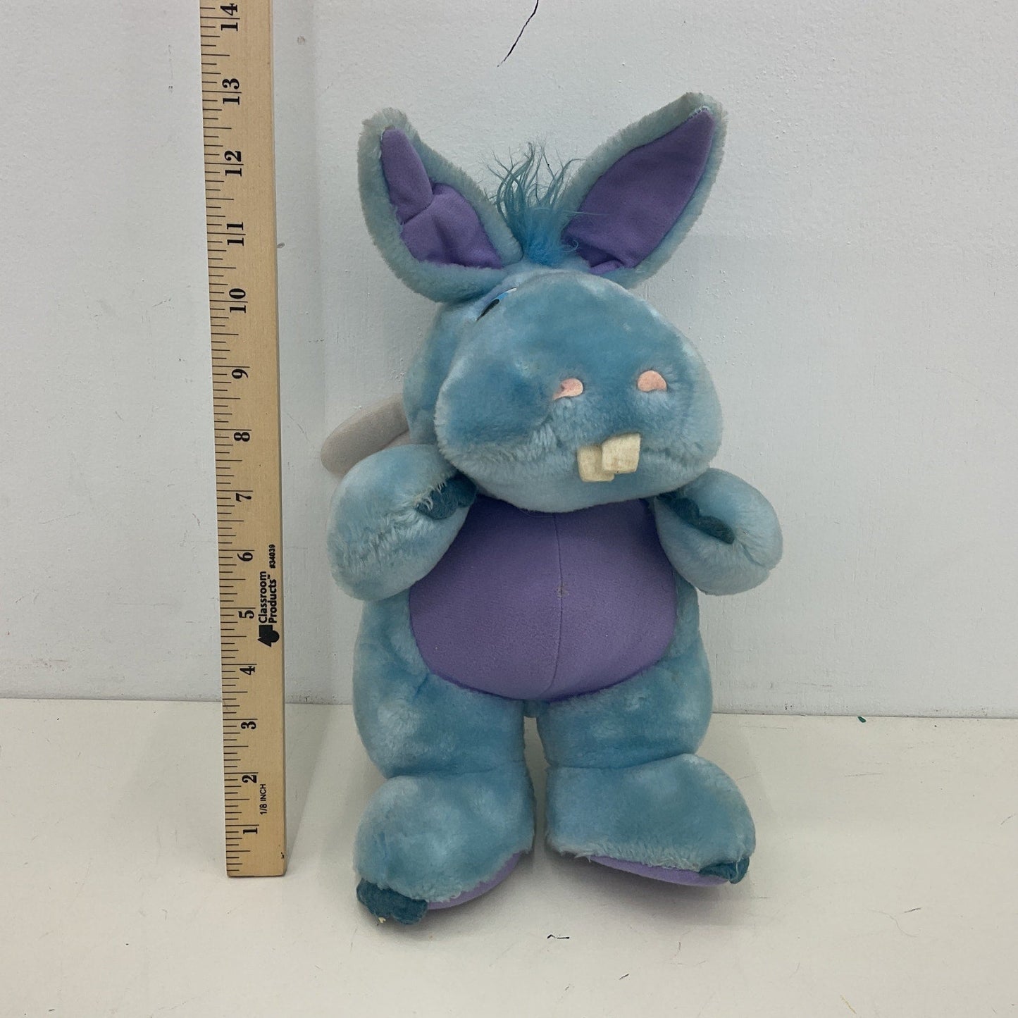 Vintage 80s Wuzzles Hippo Disney Hasbro Softies Blue Stuffed Animal - Preowned - Warehouse Toys