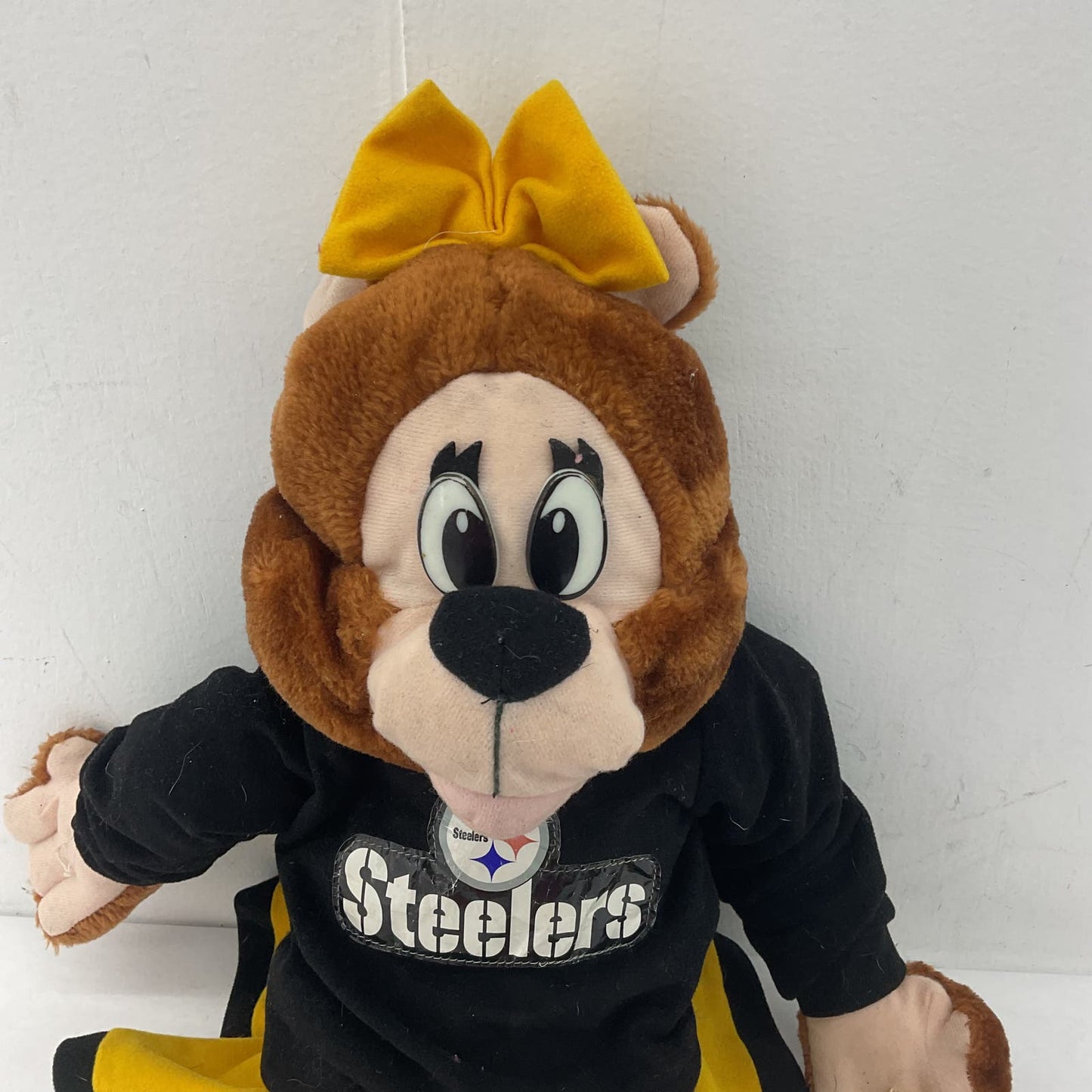 Vintage 90s Nanco Pittsburgh Steelers Cheerleader Bear Stuffed Animal Plush - Warehouse Toys