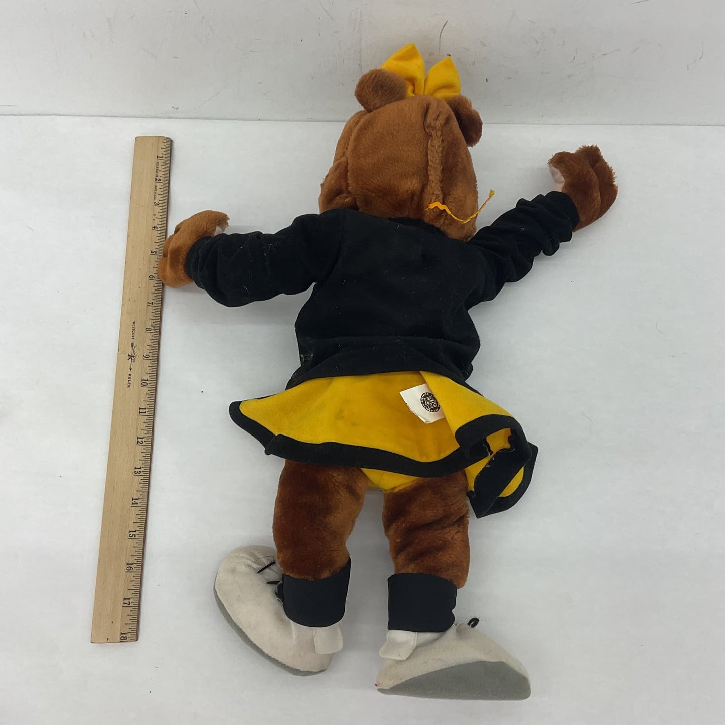 Vintage 90s Nanco Pittsburgh Steelers Cheerleader Bear Stuffed Animal Plush - Warehouse Toys